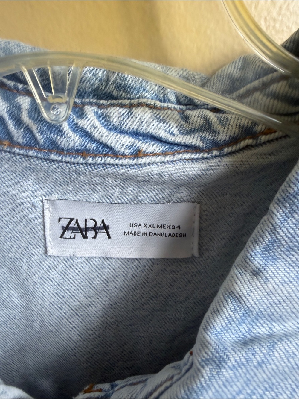 NWT Zara acid wash long sleeve denim dress XXL - Picture 6 of 10